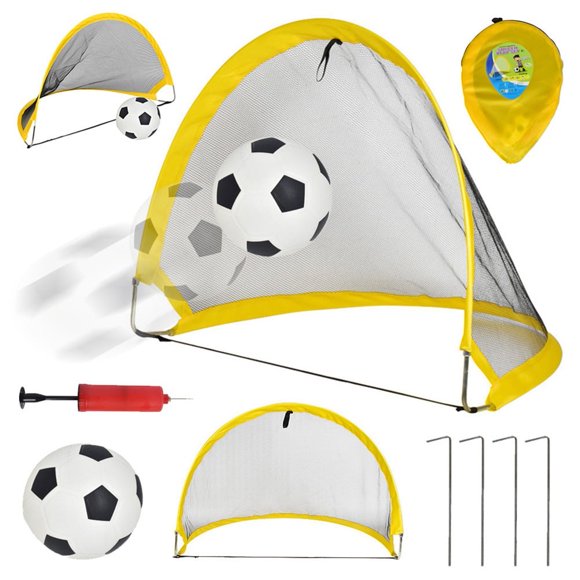 Ensemble de Buts de Soccer pour Cour Arrière, Filet de Soccer Pop-Up Portable avec Sac de Transport pour Jeux Intérieurs et Extérieurs, Pratique et Entraînement, Idéal pour Enfants et Adultes