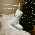 thumbnail image 6 of Xuniizn Christmas Stockings Bulk, Assorted Festive Xmas Stockings for Fireplace Mantel Decor, Traditional Holiday Ornaments, Christmas Decorations for Home, Polyester, White, 6 of 7