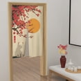 thumbnail image 4 of Noren Doorway Curtain Red Flower and White Cat Window Treatment Door Tapestry for Home Decoration 33.5"x59", 4 of 5