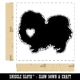 thumbnail image 2 of Pekingese Dog with Heart Self-Inking Rubber Stamp Ink Stamper - Yellow Ink - Small 1 Inch, 2 of 7