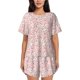 thumbnail image 1 of Fotbe Floral Retro Style Conjunto de Pijama Estampado para Mujer, 2 Piezas, Ropa de Dormir con Camiseta de Manga Corta y Shorts Suaves-Medium, 1 of 6