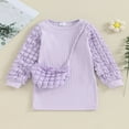 thumbnail image 1 of Automne Hiver Chaud Filles Tricot Princesse Vêtements Duveteux Manches Longues Robe Chandail avec Sac, 1 of 9