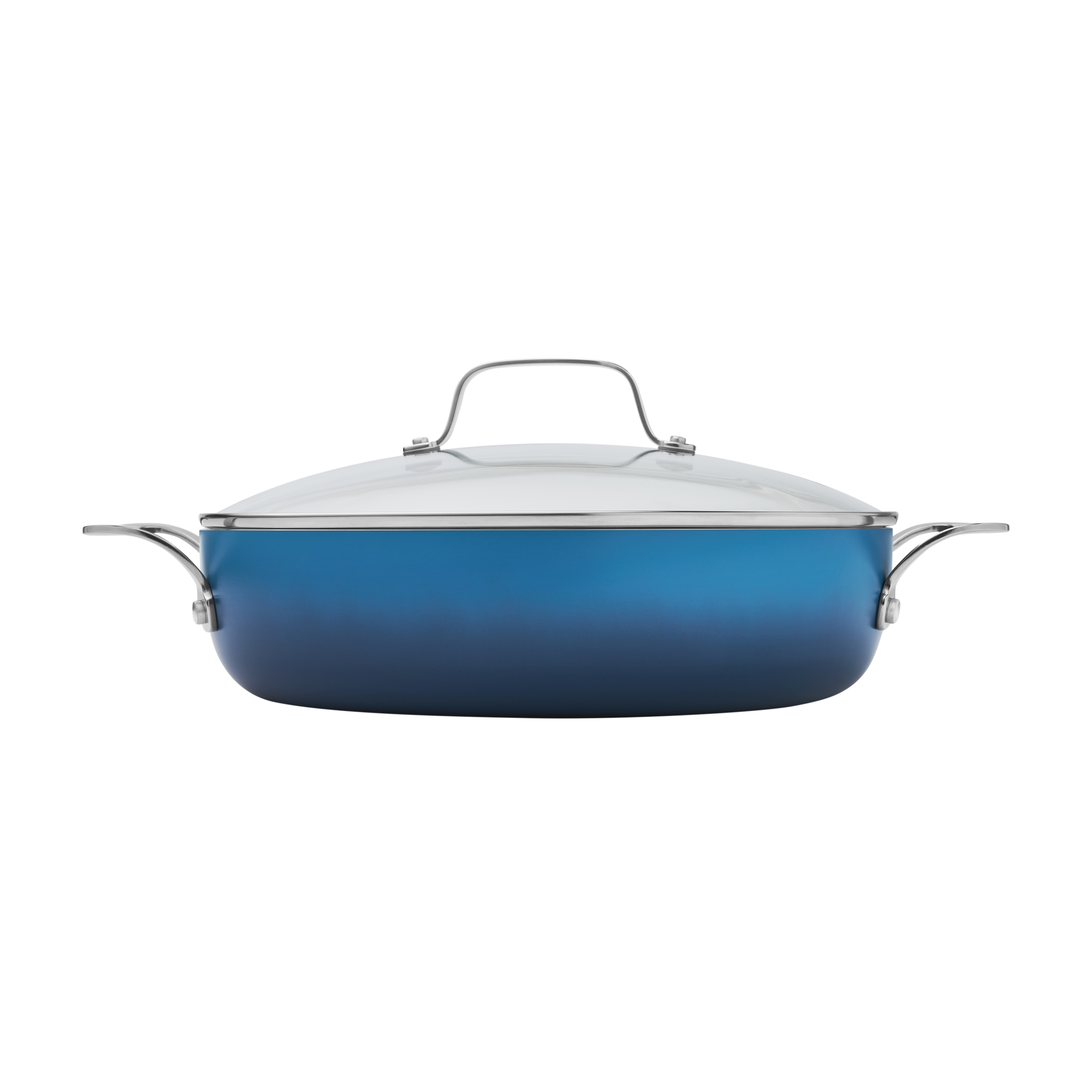 The Pioneer Woman Harlow 12-Inch Ceramic Nonstick Pan with Lid, Denim Blue photo 4
