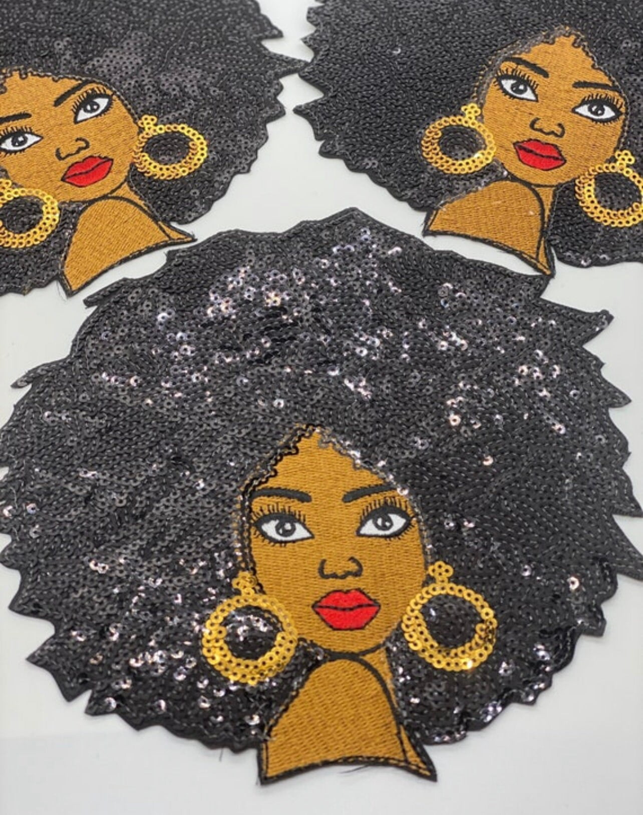Prideful Patchez, Sassy Patch, Sequin Patch, Afro Patch, Embroidery Patch, Sequins, Iron on Patch, Sew on Patch