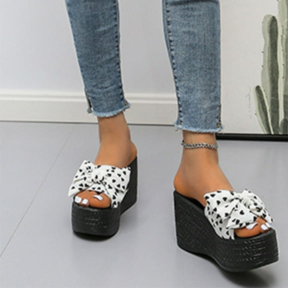 HAOTAGS Womens's Casual Walking Sandals Platform Breathable Summer Wedge Sandals White Size 7