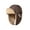 Checkered Lei Feng Hat - Coffee, variant on Checkered Down Fabric Lei Feng Hat For Women In Winter With Cotton Lining And Imitation Lamb Wool Ear Protection Hat, Versatile For Warmth And Cold Outdoor Use