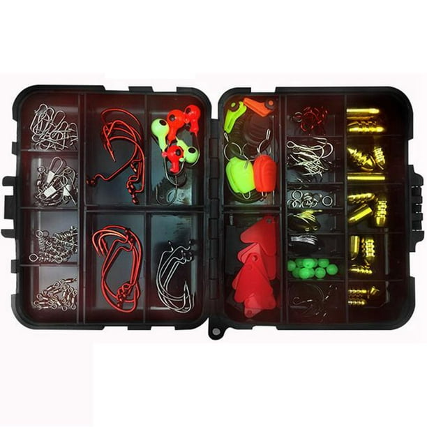 Redcolourful 128 Pieces / Set 20 Types Lure Fishing Kit Fishing Tackle Box A