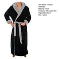 thumbnail image 7 of Naierhg Men Hooded Bathrobe with Adjustable Belt Super Soft Fluffy Highly Absorbent Solid Color Pocket Design Male Bathrobe, 7 of 7