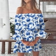 thumbnail image 1 of YEAHITCH Robe de Maternité à Manches Longues à une Épaule Robes pour Femmes à Manches Courtes Robe-Veste à Imprimé Graphique Été Bleu, 1 of 4