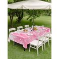 thumbnail image 3 of Outdoor Tablecloth with Umbrella Hole and Zipper, Pink Christmas Rectangle Table Cloth 60x84 Inch Waterproof Tablecloth, Winter Snowflake Abstract Forest Tree Picnic Table Cover for Patio Camping, 3 of 7
