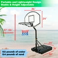 thumbnail image 2 of HooKung Swimming Pool Basketball Hoop Portable Water Basketball Goal Poolside Height Adjustable Beach Basketball Stand for Pool with Base and 35" Backboard for Indoor Outdoor Games 3.1-4.7 FT Black, 2 of 12