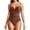 Brown, variant on Womens One Piece Swimsuit 2025 V-Neck Ruched Mesh Bathing Suit with Spaghetti Straps, Tummy Control Swimwear