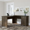 thumbnail image 2 of Scranton & Co 60" Contemporary Engineered Wood L-Desk with Storage in Ash Brown, 2 of 8