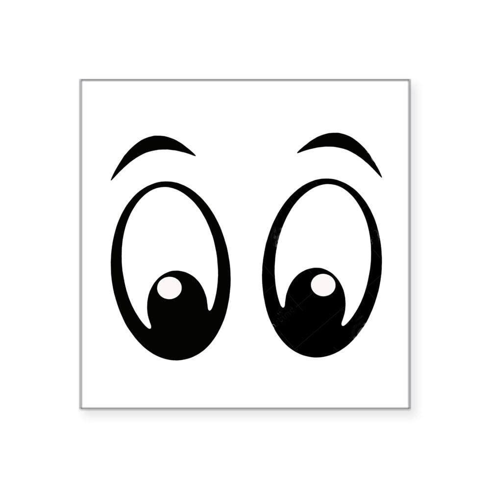 CafePress Cartoon Eyes Sticker Square Sticker 3" x 3"