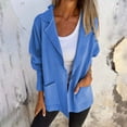 thumbnail image 2 of YDFCWXW Blazers for Womens Open Front Cardigan Coat Fall Long Sleeve Lightweight Sweater Dressy Lady Jacket with Pockets Sky Blue, XXL, 2 of 6