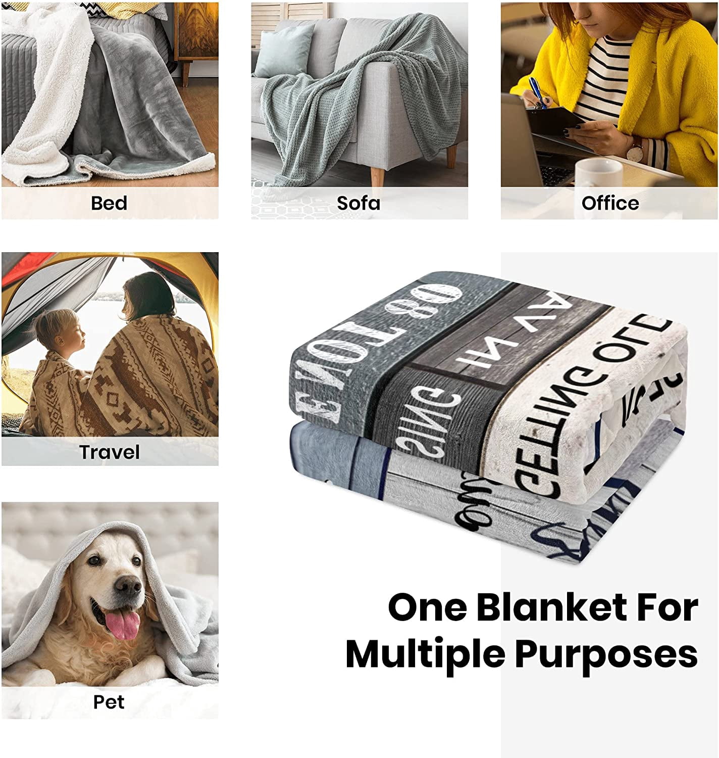 80. Geburtstag Decke 152x127 Cm – Flauschige Flanell-Decke, Personalisiertes Geschenk Für Oma, Opa, Eltern