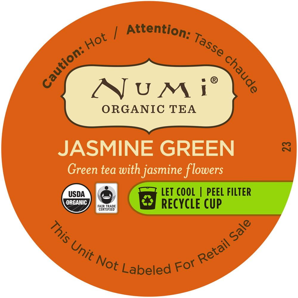 Numi Organic Loose Leaf Jasmine Green Tea Single Serve Cups, 16 Ct