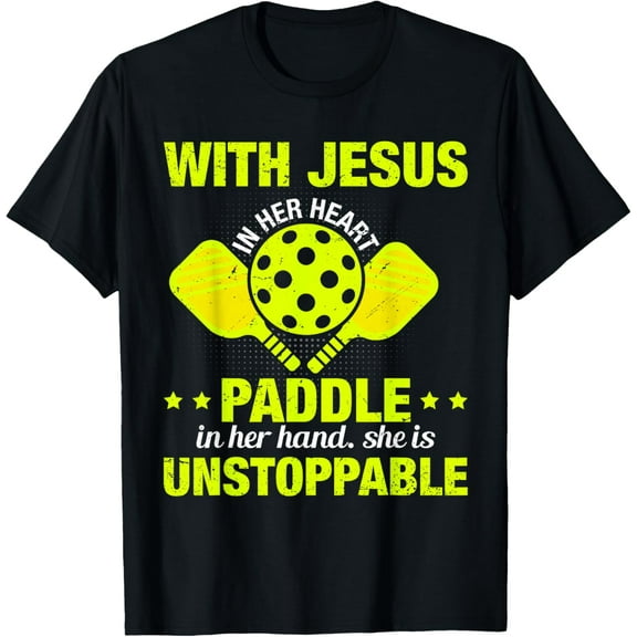 Christian Pickleball Girl Women Religious Jesus Pickleball T-Shirt