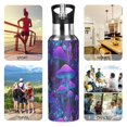 thumbnail image 7 of Yayeee 20oz Insulated Water Bottle Double Wall Stainless Steel with Flip Straw Lid, Purple Mushrooms Pattern, 7 of 7