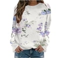 thumbnail image 2 of Ounisa Women's Crewneck Sweatshirts Floral Graphic Printed Pullover Tops Casual Loose Lightweight Long Sleeve Sweat Shirt, 2 of 5