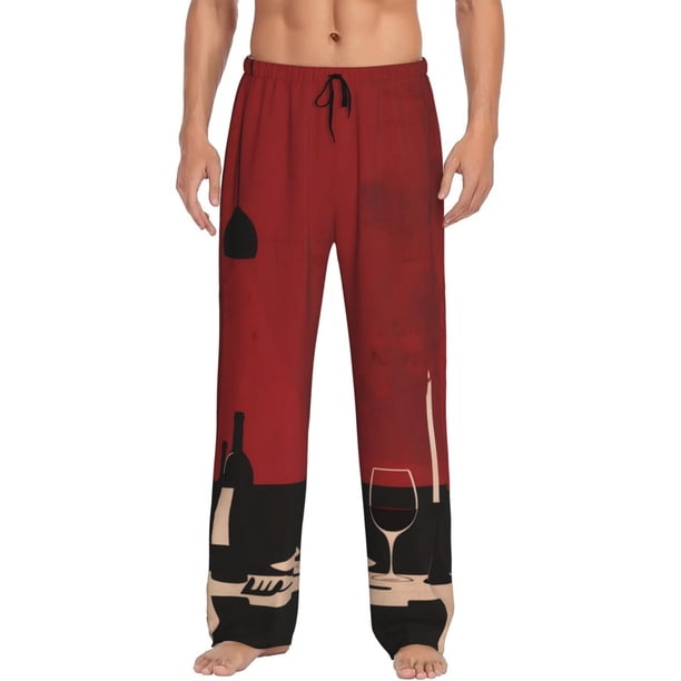 Balery Minimalist Romantic Dinner Pantalones de pijama para hombre, pijama ultraligero, pantalón de descanso-Medium