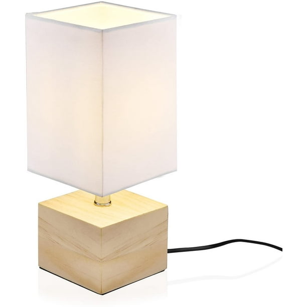 Lampe de Chevet Décoration Moderne, [E14 Ampoule Inclus] Atmosphère Esthétique  Lampe de Table Lecture Soin pour Les Yeux en Bois Nature Eclairage de  Chambre Salle (BLANC) [Classe énergétique A++] 