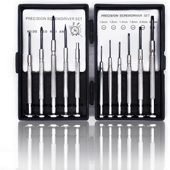 11PCS Mini Precision Screwdriver Set with Magnetic Tips for iPhone, Watch, Jewelry, Doorbell, Computer, Toys – Small Flathead & Phillips Repair Tools
