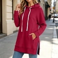 thumbnail image 6 of COMVALUE Womens Warmy Sweatshirt Oversized Hoodie Dress with Pockets | shirt dresses for women 2026 women's fashion hoodies & sweatshirts lightweight hoodies for women (Red, XL), 6 of 6