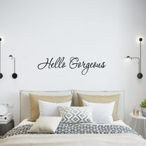 VWAQ Hello Gorgeous Wall Decal Inspirational Quotes Mirror Sticker - (10.5"H x 30"W BLK)