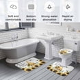 thumbnail image 6 of Pastoral Flower Bathroom Rugs Set Home Sweet Sunflower Leaf Dwarf Bee Non Slip Absorbent Soft Bath Mats 3 Piece Set with Bathroom Rug, U-Shaped Floor Mat, Toilet Seat Cover Small Size, 6 of 9