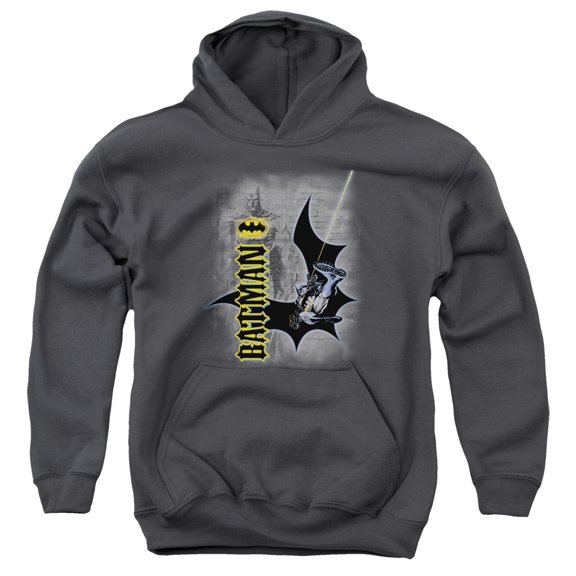Batman - Swing Into Action - Youth Hooded Sweatshirt - Large