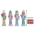 thumbnail image 1 of Set of Four 5-inch Nutcracker Puppet Men - Colorful Candy Colored Christmas Holiday Pendant Decorations for Tree or Home, 1 of 6
