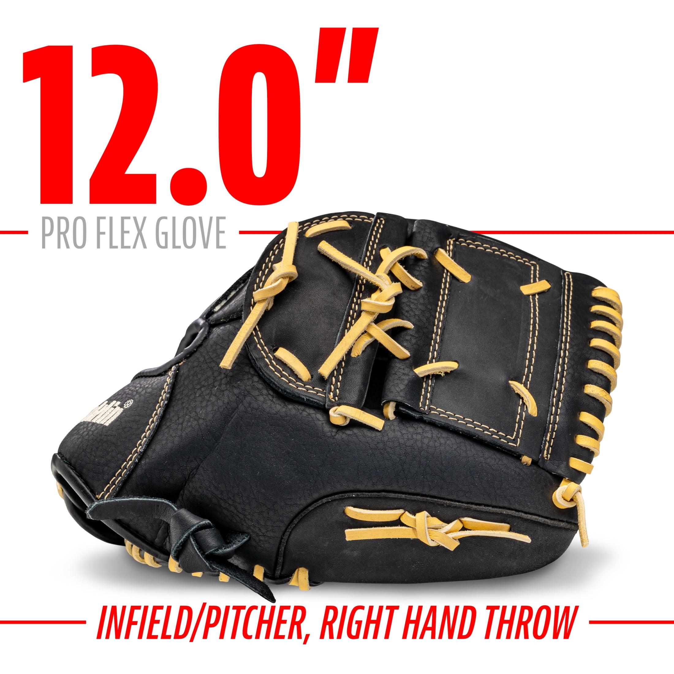 Franklin Sports ProFlex Adult Baseball + Softball Glove, 12 in, Camel, Right Hand Throw