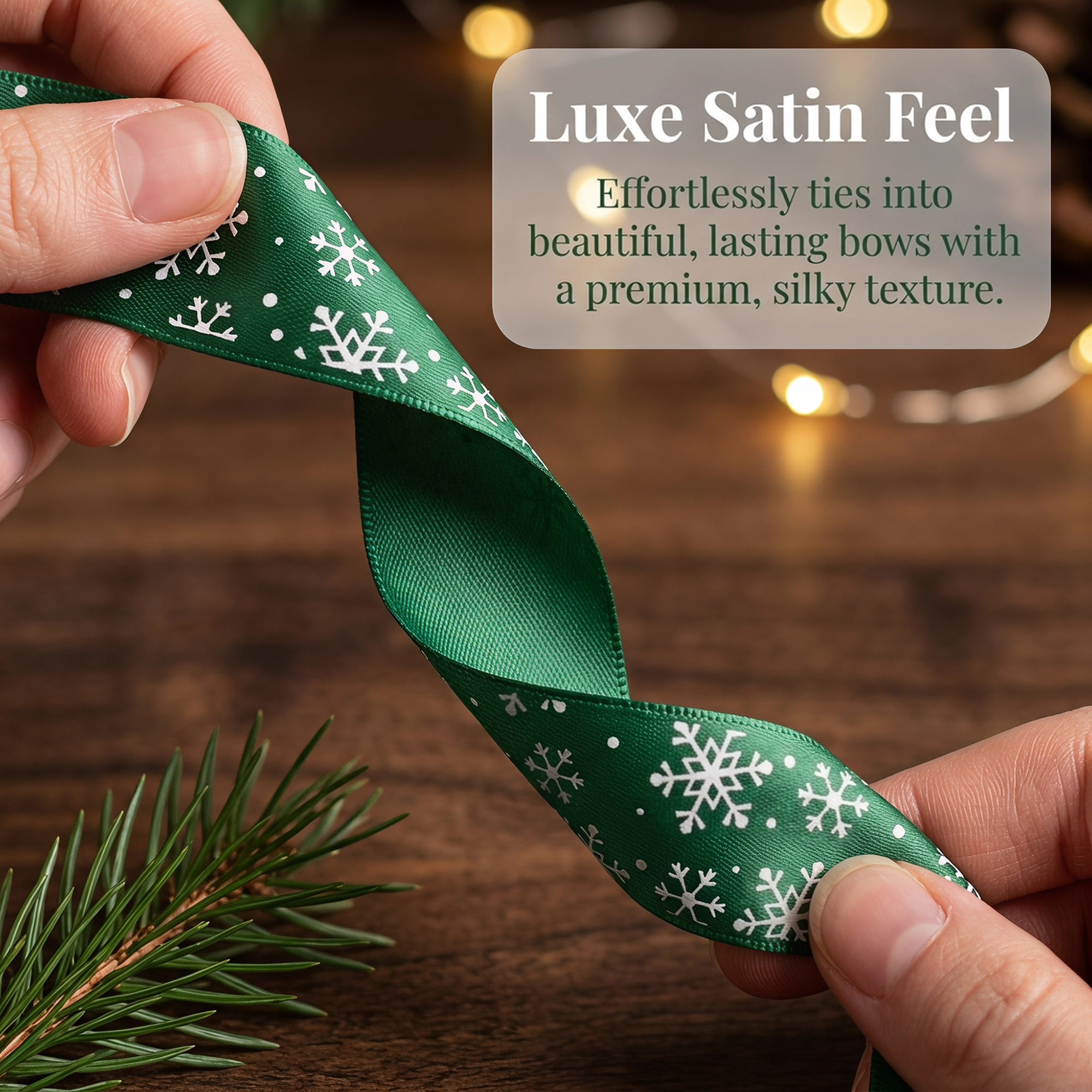 Unique Bargains Premium Fabric Ribbon for Gift Wrapping Snowflake Pattern 5.5 Yard