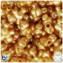 BeadTin Gold Pearl 25mm Teddy Bear Pony Beads (24pcs)