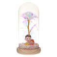 thumbnail image 3 of Flor preservada en cúpula de cristal para ella. Regalo de rosa para el Día de la Madre. Padre e hija, 3 of 9