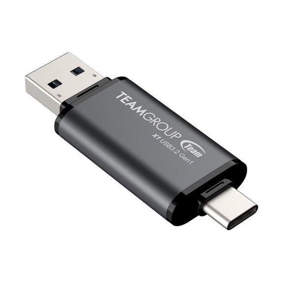 Team 256GB X1 USB 3.2 Gen1 2-in-1 Type-A and Type-C Flash Drives, Speed Up to 100MB/s (TX13256GB01)