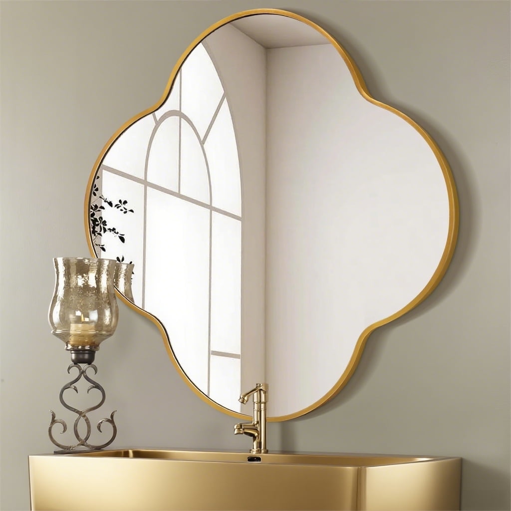 American Art Decor Wavy Framed Mirror, Lavender - 22