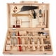 thumbnail image 3 of Juego de herramientas para niños, caja de herramientas de mantenimiento de carpintero, herramientas reales, desmontaje y montaje, caja multifuncional para carpintería, 16 piezas, 3 of 5