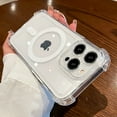 thumbnail image 2 of Shockproof Transparent Magnetic Phone Case For iPhone 15 14 13 11 12 Pro Max 15 Plus For Magsafe Wireless Charge Acrylic Cover Black For iPhone 14 ProMax, 2 of 6