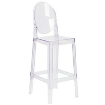 Flash Furniture Revna Ghost Barstool with Oval Back, Transparent Crystal