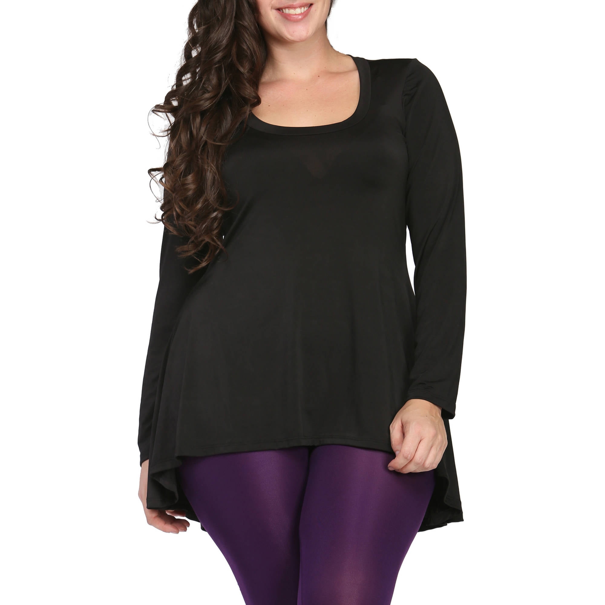 2018 High Low Lace Long Sleeve Plus Size Top In Black 2xl | Rosegal.com