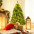 thumbnail image 3 of Costway 6.5FT Pre-Lit Hinged Christmas Tree Green Flocked w/ 924 Tips & 370 LED Lights, 3 of 10