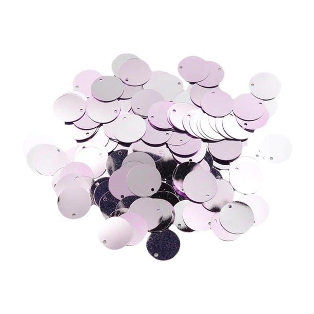 130 piezas lentejuelas sueltas redondas con agujero brillo brillo lentejuelas planas de lentejuelas decoración de 16 mm para ropa accesorios nupciales Plata