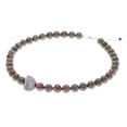 thumbnail image 3 of NOVICA Handmade Unakite Beaded Pendant Necklace from Thailand Fine .950 Silver Hill Tribe 'Natural Mind', 3 of 8