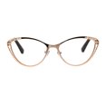 thumbnail image 2 of Womens Metal Rim Cat Eye Diecut Deco Powered Reading Glasses Rose Gold 3.0, 2 of 4