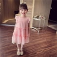 thumbnail image 4 of SYNPOS Girl's Summer Dress Flared Sleeve Loose Fit Swiss Dots Flowy Pleated Dress 1-5 Years, 4 of 11