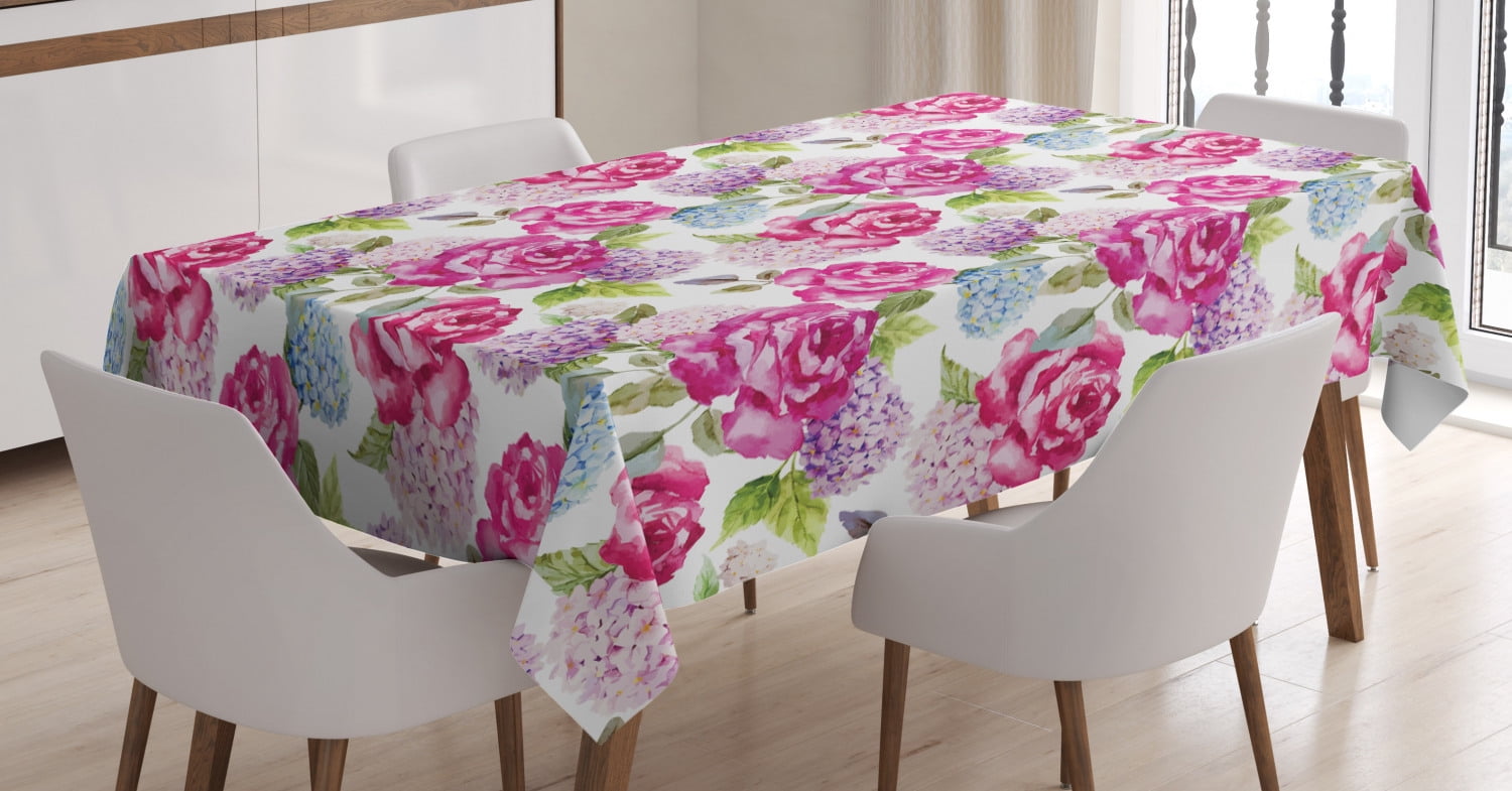 Ambesonne Dragonfly Tablecloth 60 X 84 Sketchy Butterfly Like Bugs with Floral Ivy Print Wings Artwork Pale Green Dining Room Kitchen Rectangular Table Cover