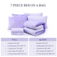 thumbnail image 2 of Amberspace gold foil Design 7-piece Bed in a Bag Comforter Set with Sheets,Purple/Silver Butterflies,Queen, 2 of 5