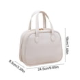thumbnail image 3 of Qliuoazw Large Capacity Premiums Leather Makeup Bag Portable Waterproof Cosmetic Bag With Dividers High Gloss Tote Travel Organizer For Women, 3 of 6